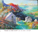 Sunset at Red Cliff, Oil on Canvas